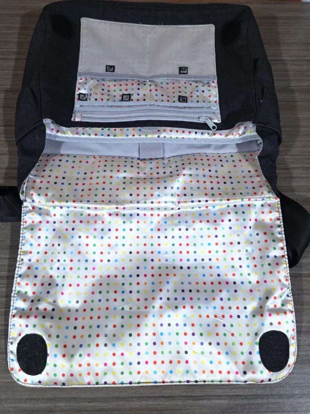 OGIO Midtown Women's Messenger Laptop Bag Black Polka Dot 15